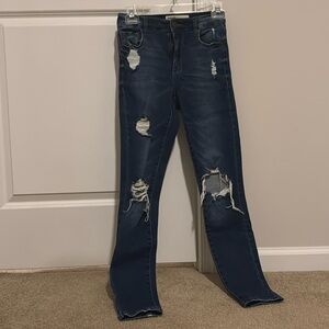 Garage Dark Wash Ripped Jeans